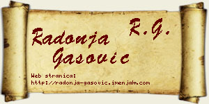 Radonja Gašović vizit kartica